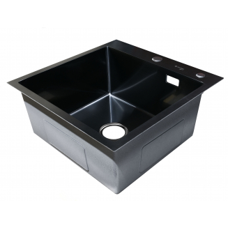 Мойка для кухни SANTREK AQUA PRO D5050HB 500х500x3 мм, с дозатором и коландером, графит