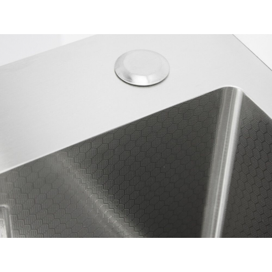 Мойка для кухни SANTREK AQUA PRO D5050HDS 500х500x3 мм, с дозатором и коландером, сатин ДЕКОР