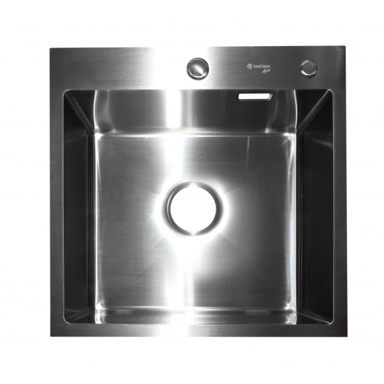 Мойка для кухни SANTREK AQUA PRO D5050HS 500х500x3 мм, с дозатором и коландером, сатин