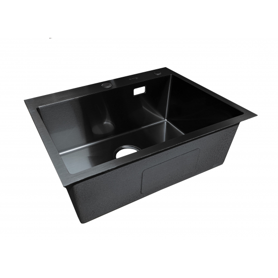 Мойка для кухни SANTREK AQUA PRO D6045B 600х450x3 мм, с дозатором и коландером, графит