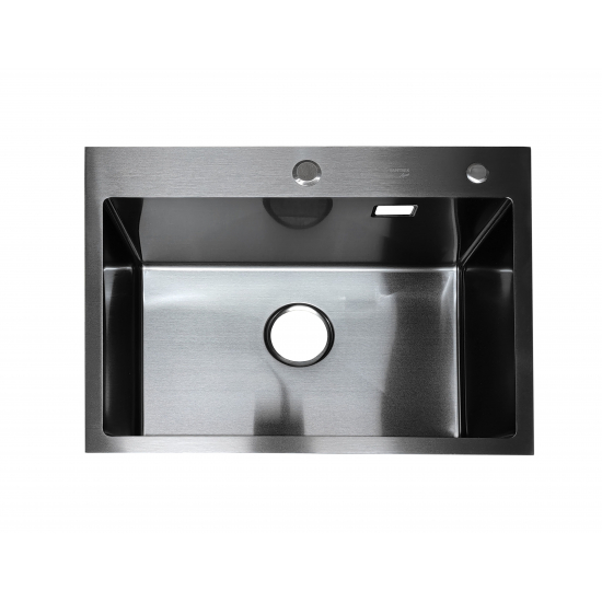 Мойка для кухни SANTREK AQUA PRO D6045B 600х450x3 мм, с дозатором и коландером, графит