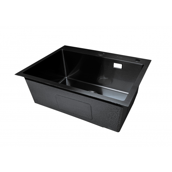 Мойка для кухни SANTREK AQUA PRO D6045B 600х450x3 мм, с дозатором и коландером, графит
