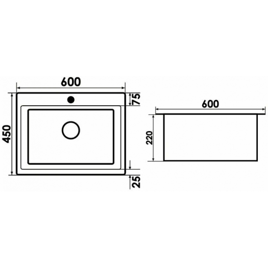 Мойка для кухни SANTREK AQUA PRO D6045B 600х450x3 мм, с дозатором и коландером, графит