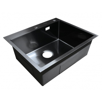 Мойка для кухни SANTREK AQUA PRO D6050HB 600х500x3 мм, с дозатором и коландером, графит