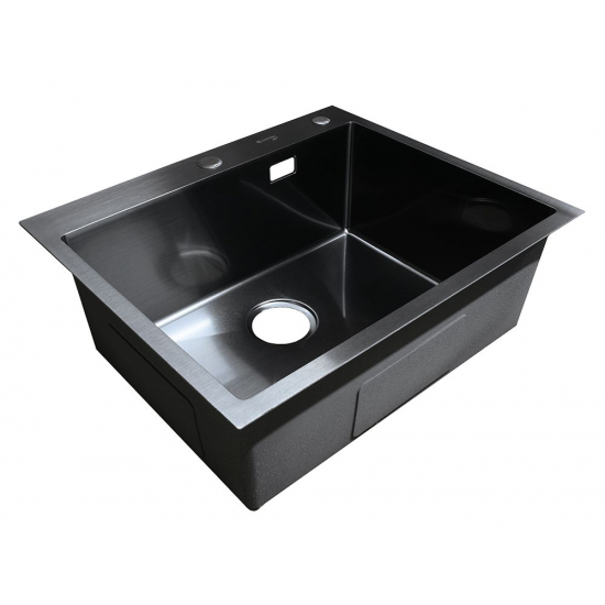 Мойка для кухни SANTREK AQUA PRO D6050HB 600х500x3 мм, с дозатором и коландером, графит