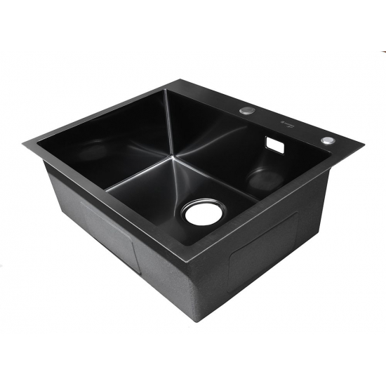 Мойка для кухни SANTREK AQUA PRO D6050HB 600х500x3 мм, с дозатором и коландером, графит