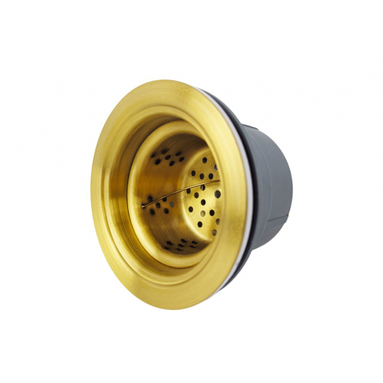 Мойка для кухни SANTREK AQUA PRO D6050HG 600х500x3 мм, с дозатором и коландером, золото