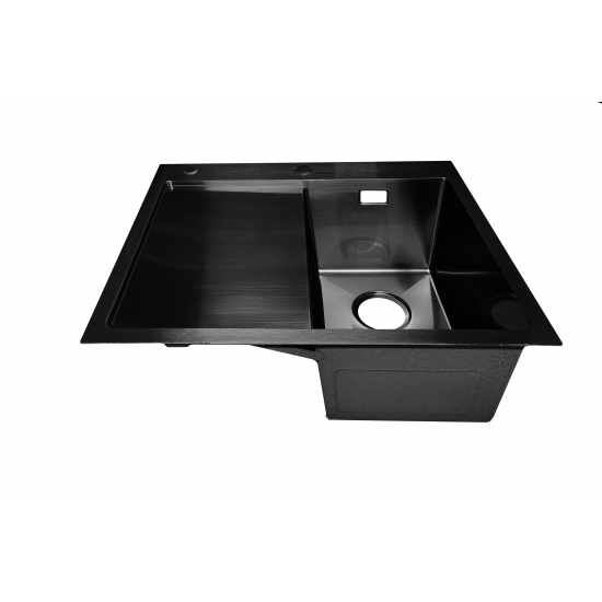 Мойка для кухни SANTREK AQUA PRO D6050HRB 600х500x3 мм правая, с дозатором и коландером, графит