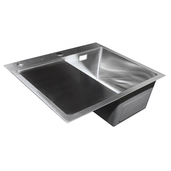 Мойка для кухни SANTREK AQUA PRO D6050HRS 600х500x3 мм правая, с дозатором и коландером, сатин