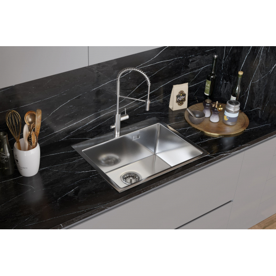 Мойка для кухни SANTREK AQUA PRO D6050HS 600х500x3 мм, с дозатором и коландером, сатин