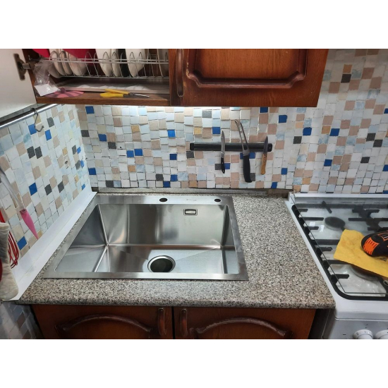 Мойка для кухни SANTREK AQUA PRO D6050HS 600х500x3 мм, с дозатором и коландером, сатин