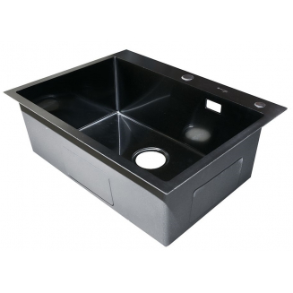 Мойка для кухни SANTREK AQUA PRO D6548HB 650х480x3 мм, с дозатором и коландером, графит