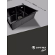 Мойка для кухни SANTREK AQUA PRO D6548NB 650х480x3 мм, с дозатором и коландером, графит