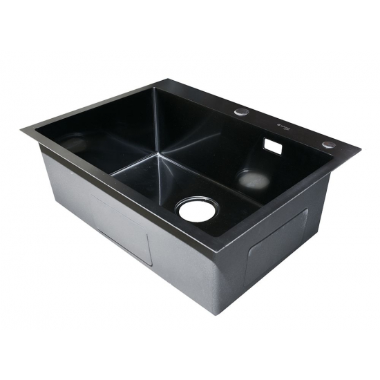 Мойка для кухни SANTREK AQUA PRO D7048HB 700х480x3 мм, с дозатором и коландером, графит