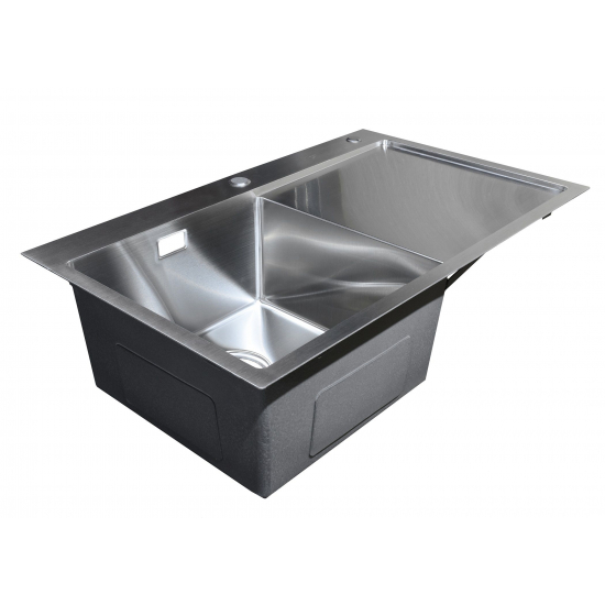 Мойка для кухни SANTREK AQUA PRO D7848HLS 780х480x3 мм левая, с дозатором и коландером, сатин