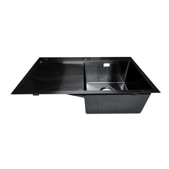 Мойка для кухни SANTREK AQUA PRO D7848HRB 780х480x3 мм правая, с дозатором и коландером, графит