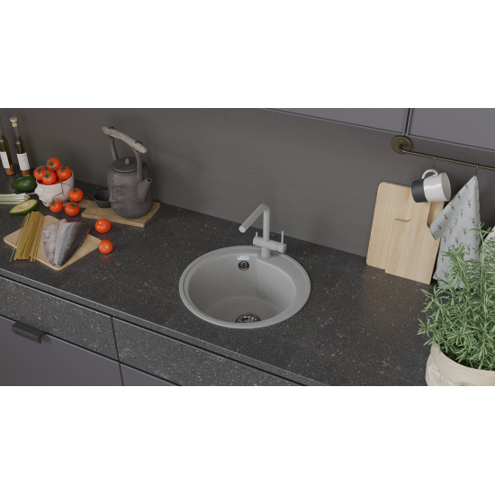 Мойка для кухни SANTREK AQUA PRO Round SA-R450 D=443 мм, серый