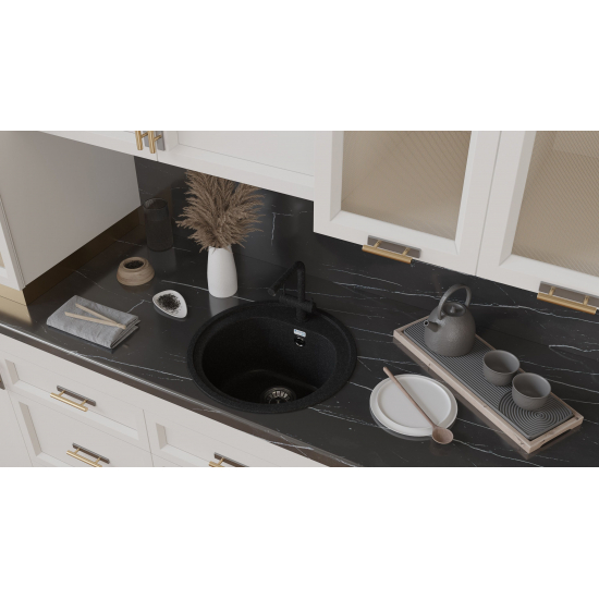 Мойка для кухни SANTREK AQUA PRO Round SA-R510 D=508 мм, чёрный