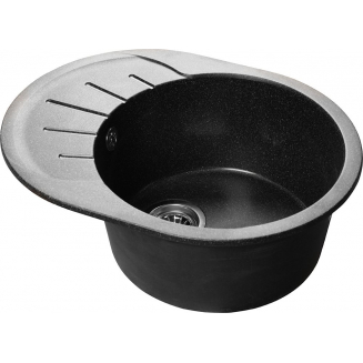 Мойка для кухни SANTREK AQUA PRO Round SA-R580L чаша+крыло 579х445 мм, чёрный