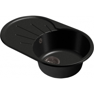 Мойка для кухни SANTREK AQUA PRO Round SA-R750L чаша+крыло 746х455 мм, чёрный