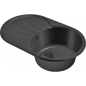 Мойка для кухни SANTREK AQUA PRO Round SA-R750L чаша+крыло 746х455 мм, графит