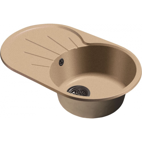Мойка для кухни SANTREK AQUA PRO Round SA-R750L чаша+крыло 746х455 мм, песочный
