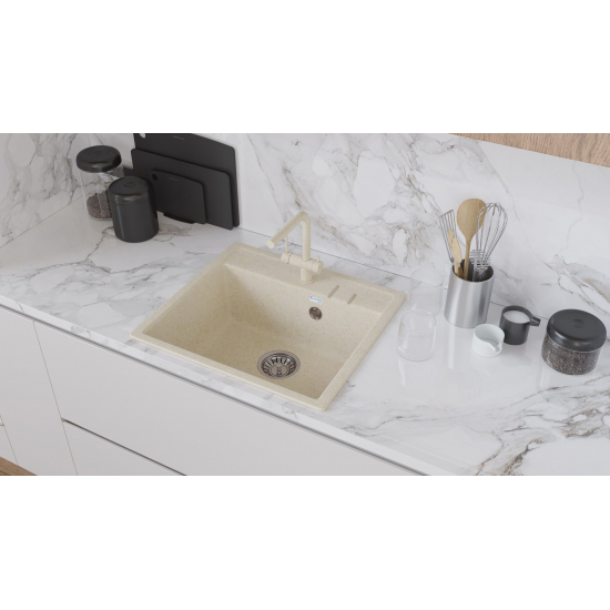 Мойка для кухни SANTREK AQUA PRO Square SA-S560 558х498 мм, песочный