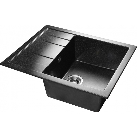 Мойка для кухни SANTREK AQUA PRO Square SA-S650L чаша+крыло 650х500 мм, чёрный