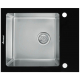 Мойка для кухни SEAMAN Eco Glass SMG-610 Black SS 610х500x1 мм, с клапан-автоматом