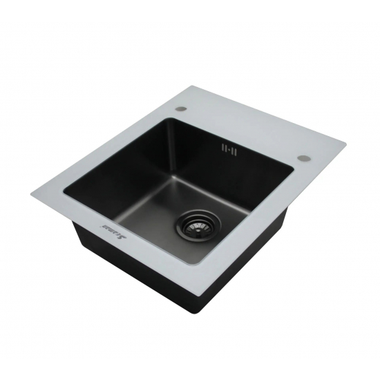 Мойка для кухни SEAMAN Eco Glass SMG-610 White Gun 610х500x1 мм, с клапан-автоматом