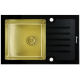 Мойка для кухни SEAMAN Eco Glass SMG-780 Black Gold 780х500x1 мм, с клапан-автоматом