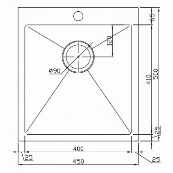 Мойка для кухни SEAMAN Eco Marino SMB-4550S 450х500x1,2 мм