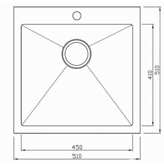 Мойка для кухни SEAMAN Eco Marino SMB-5151S 510х510x1,2 мм