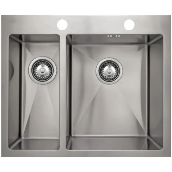 Мойка для кухни SEAMAN Eco Marino SMB-6151DLS двухчашевая 610х510x1,2 мм, с клапан-автоматом