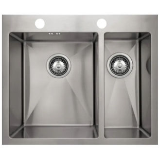 Мойка для кухни SEAMAN Eco Marino SMB-6151DRS двухчашевая 610х510x1,2 мм, с клапан-автоматом