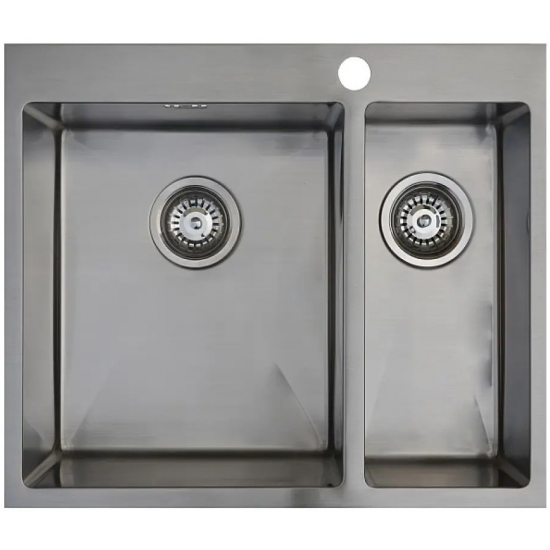 Мойка для кухни SEAMAN Eco Marino SMB-6151DRS двухчашевая 610х510x1,2 мм