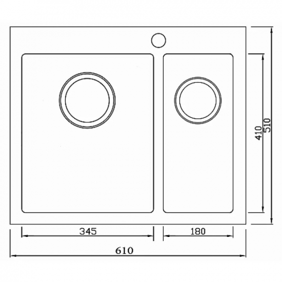 Мойка для кухни SEAMAN Eco Marino SMB-6151DRS двухчашевая 610х510x1,2 мм