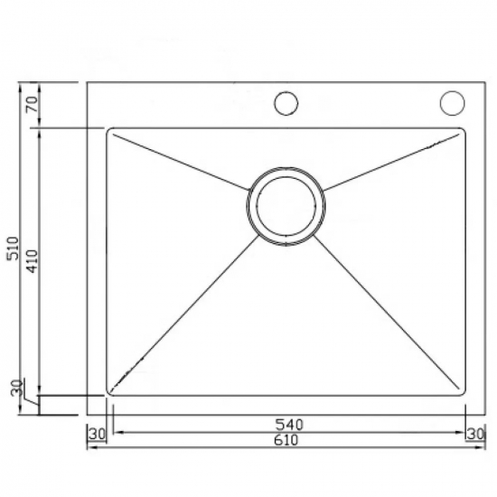 Мойка для кухни SEAMAN Eco Marino SMB-6151S 610х510x1,2 мм, с клапан-автоматом