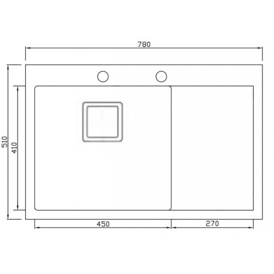 Мойка для кухни SEAMAN Eco Marino SMB-7851RSQ 780х510x1,2 мм, левая, с клапан-автоматом
