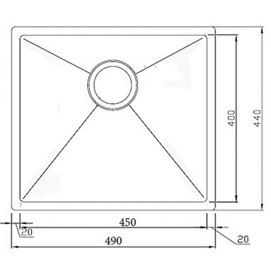 Мойка для кухни SEAMAN Eco Marino SME-490 490х440x1,2 мм