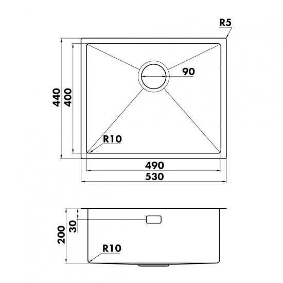 Мойка для кухни SEAMAN Eco Marino SME-530 Light Gold 530х440x1,2 мм
