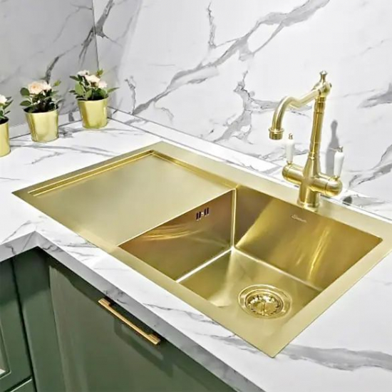 Мойка для кухни SEAMAN Eco Marino SMV-780L Light Gold 780х500x1,2 мм, правая