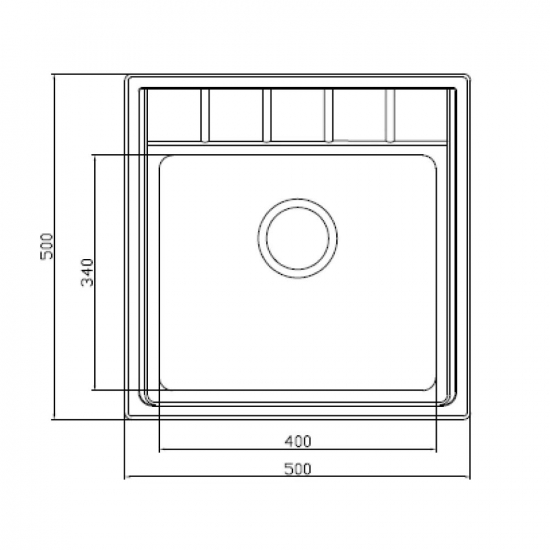 Мойка для кухни SEAMAN Eco Roma SMR-5050A.0 500х500x1 мм