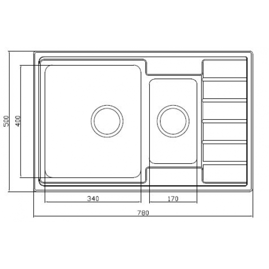 Мойка для кухни SEAMAN Eco Roma SMR-7850B двухчашевая 780х500x1 мм
