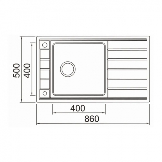 Мойка для кухни SEAMAN Eco Roma SMR-8650A 860х500x1 мм, с клапан-автоматом