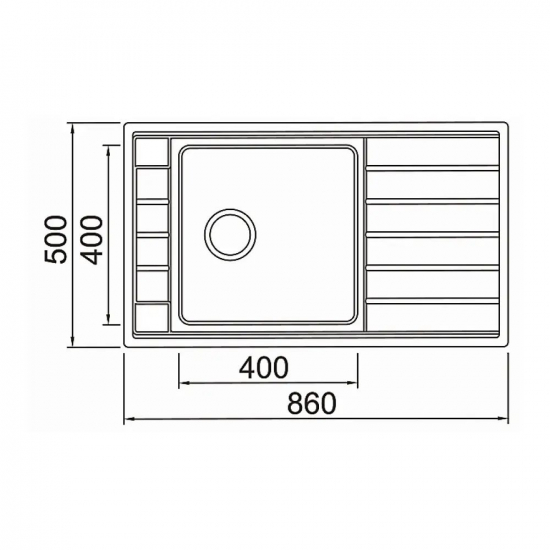 Мойка для кухни SEAMAN Eco Roma SMR-8650A 860х500x1 мм