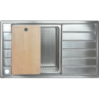 Мойка для кухни SEAMAN Eco Roma SMR-8650AKR 860х500x1 мм, с клапан-автоматом и коландером