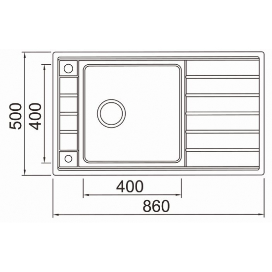 Мойка для кухни SEAMAN Eco Roma SMR-8650AKR 860х500x1 мм, с клапан-автоматом и коландером