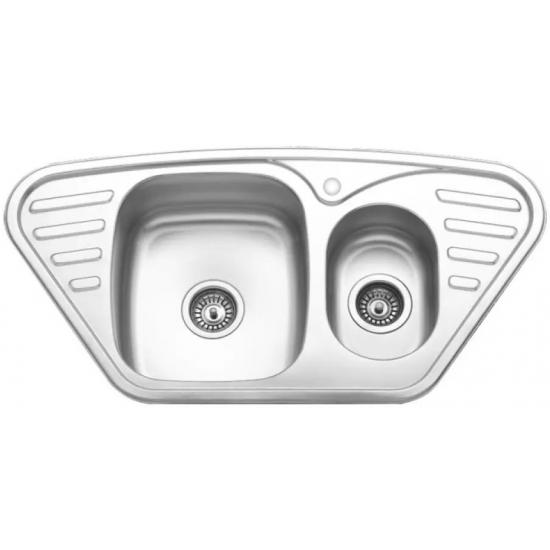 Мойка для кухни SEAMAN Eco Wien SWT-9850B двухчашевая 980х500x1 мм, угловая