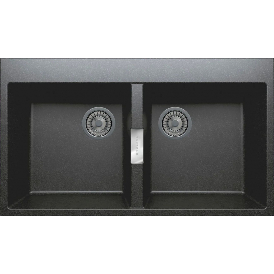 Мойка для кухни TOLERO Loft TL-862 2 чаши 860х500 мм кварцевая, уголь